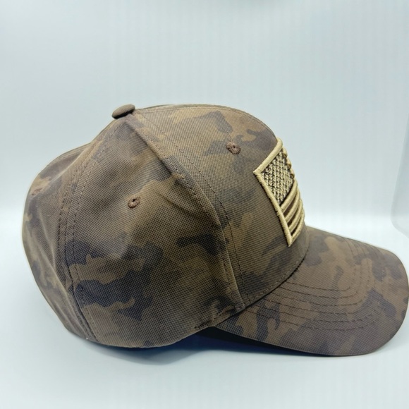 Runs Deep Tactical RDUSA-18 BRN Military Baseball Cap with American Flag - Picture 4 of 9
